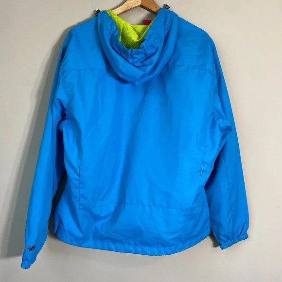 New Balance Windbreaker Rain Running Hooded Jacket Women's XXL Long Sleeve Blue - Picture 12 of 16